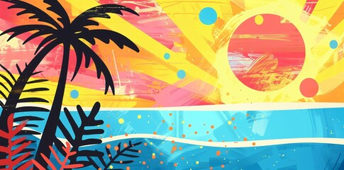 Sticker - summer beach background