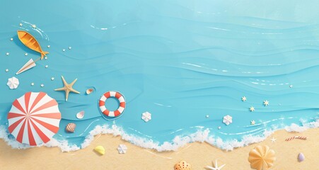 Wall Mural - background with shells