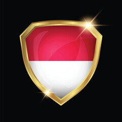 Sticker - Indonesia Flag Golden Shield Logo