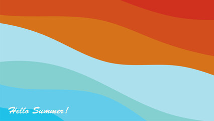 Wall Mural - Abstract background design with summer color theme, with wavy patterns,Abstract summer wave background,