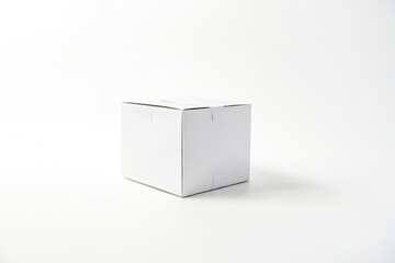 Poster - White Cardboard Box on White Background