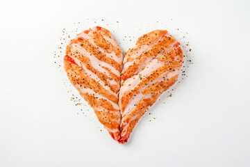 Wall Mural - Heart Shaped Grilled Chicken Breast