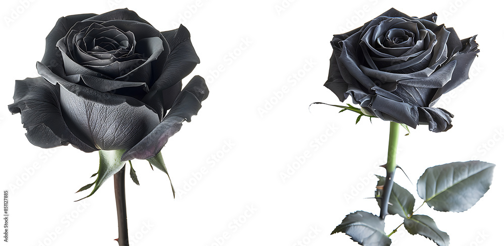 collection of black roses isolated on transparent background, png black ...