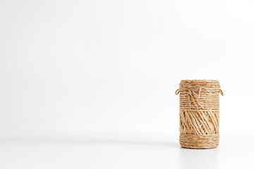 Wall Mural - Woven Basket on White Background