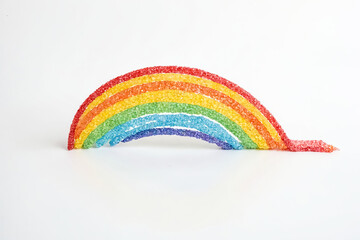 Poster - Rainbow Sugar Candy on White Background