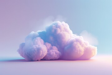 Wall Mural - 3D render of a cloud with a smooth gradient from light to dark grey, low angle shot, blurry background, blurred edges, soft lighting