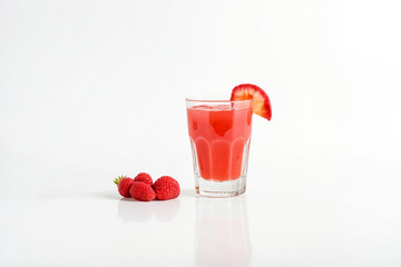 Poster - Strawberry Juice with Fresh Strawberries