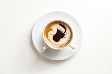 Wall Mural - Top View of Coffee Cup with Latte Art