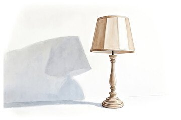 Canvas Print - Watercolor painting of a lamp with a shadow