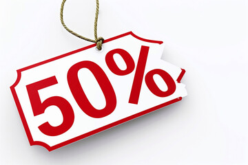  Text '50%' - Graphic Design Element for Promotions and Discounts