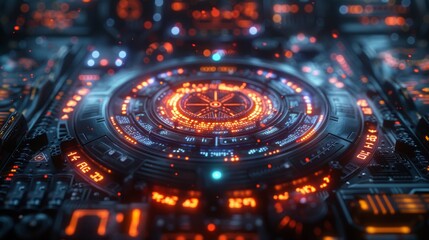 Wall Mural - computer technology wallpaper dark background
