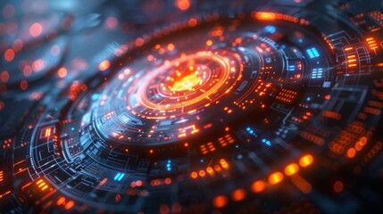 Wall Mural - computer technology wallpaper dark background