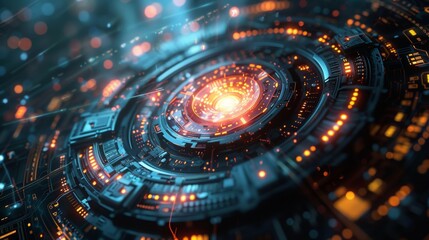 Wall Mural - computer technology wallpaper dark background
