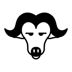 Sticker - Buffalo head icon. black fill icon