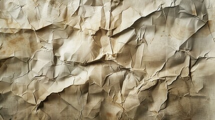 Wall Mural - Texture of aged paper with folds wrinkles tears and blank space