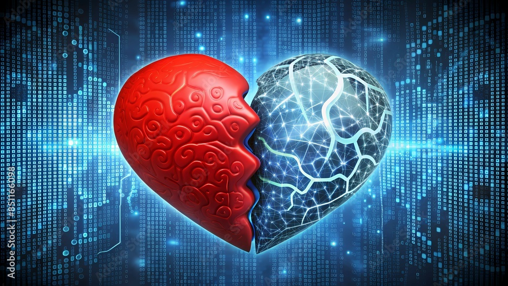 Devoided Heart A divided heart! A broken heart symbol reveals a stark contrast: a ...