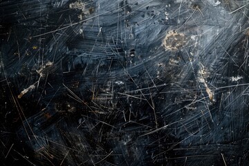 Wall Mural - Abstract black textured background with scratches - generative ai