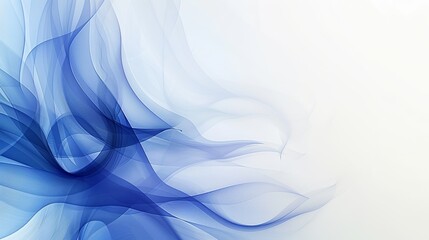 Abstract blue and white flowing fabric background.