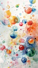 Canvas Print - Watercolor bubble gum background with gentle and dreamy quality