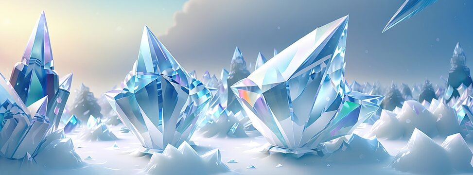 Background crystals 3d. Blue diamond