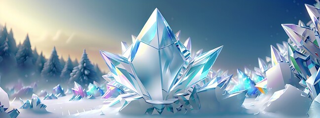 Wall Mural - Background crystals 3d. Blue diamond