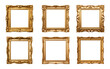 © degungpranasiwi - Collection of antique gold picture square frames isolated on a transparent background, PNG