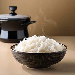 Wall Mural - Boiled cooked white basmati rice