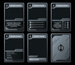 © Farhan - card game design with modern technology theme with silver color like iron, for game card design, print, and resources