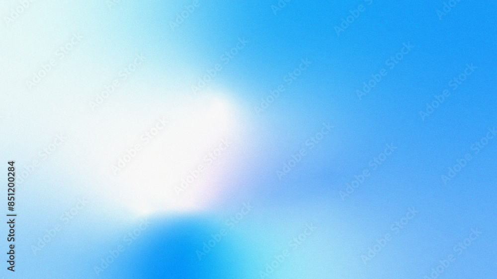 Abstract soft dreamy blue gradient background with noise grain effect ...