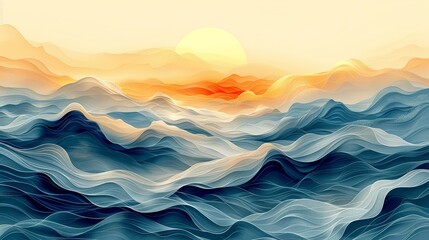 A dynamic, abstract background with hand-drawn elements of wind and water, capturing movement and the essence of natural forces. Abstract Backgrounds Illustration, Minimalism,