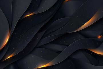 Wall Mural - A black wavy background with white lines