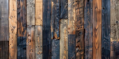 Wall Mural - Rustic Wooden Wall with Dark and Light Hues