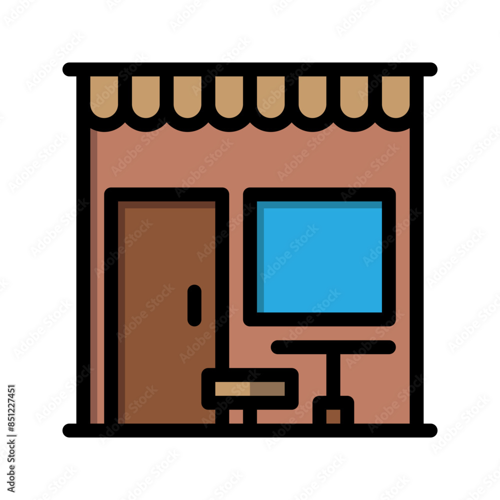 Cafe color lineal icon. coffee shop, drink, restaurant flat icons ...