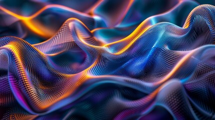 Wall Mural - abstract wavy digital surface