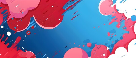 Poster - Vibrant Pop Art Style Poster Background with Playful Splatter Effects