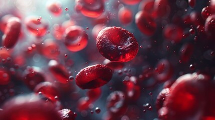 Wall Mural - 3d render of a blood globulins under the microscope. model 3d illustration.