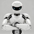 © Ibnu - 3d render of robot character crossed arm on white background