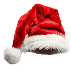 Wall Mural - A Santa Claus Christmas hat isolated on transparent or white background