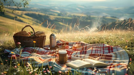 Wall Mural - A picnic on the hill