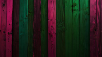 Wall Mural - wooden background with neon pink and green streaks, creating a bold and energetic design with ample copy space for text and graphics