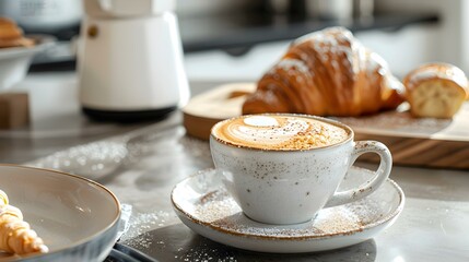 Sticker - Cappuccino in a ceramic cup image