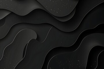 Wall Mural - Black wavy background