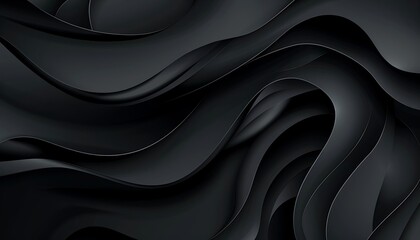 Wall Mural - Black wavy background