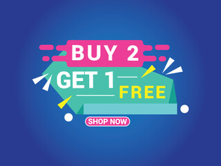 Wall Mural - Buy 2 Get 1 Free Banner, Special Offer Banner, Big Sale, Sale Banner, Banner Design Template.