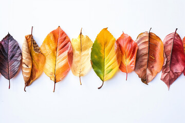 Wall Mural - autumn leaves isolated on white