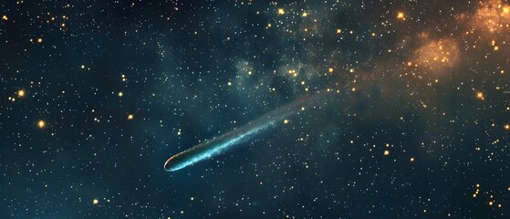 Wall Mural - Captivating Celestial Comet and Sparkling Stars in Cosmic Galaxy Background