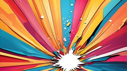 Wall Mural - An abstract comic background with a lightning bolt