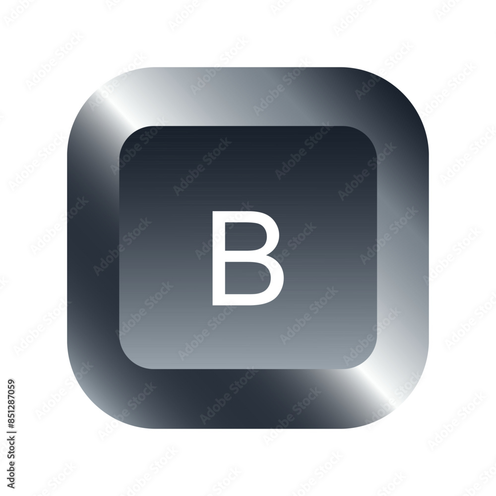 QWERTY button on laptop. Vector. B-letter keyboard with a simple ...
