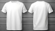© Canary - Plain white t-shirt front and back view in isolated background.  Men's t-shirt mockup template. AI generated
