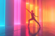 © imr - Silhouetted dancer performing under vibrant stage lights